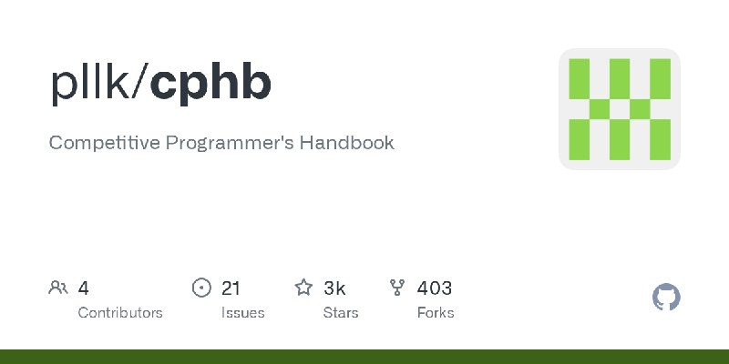 GitHub - pllk/cphb: Competitive Programmer's Handbook